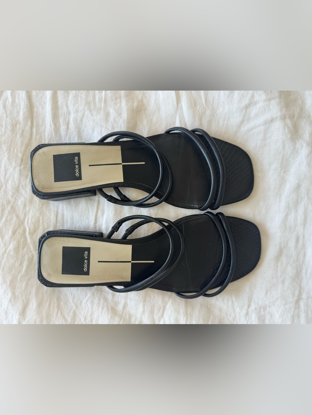 Dolce Vita Black Minimalist Multi-Strap Sandals